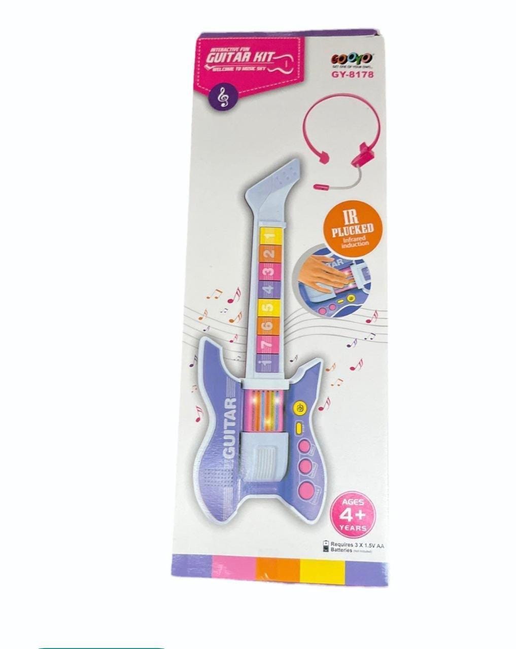 Lallafy Interactive Guitar Kit (Bulk) | Musical Learning Guitar Toy with Light & Sound | Educational Music Toy for Kids