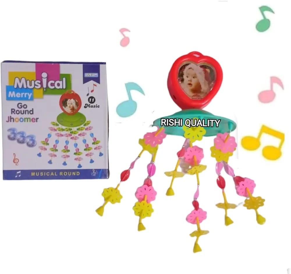 Lallafy Merry Go Round Jhoomers (Bulk) | Rotating Musical Carousel Toy with LED Lights | Interactive Entertainment Toy for Kids