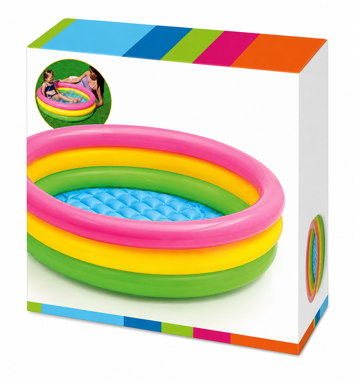 Premium Intex 3ft Inflatable Swimming Pool for Kids | Durable Baby Pool for Outdoor Summer Water Fun & Family Play