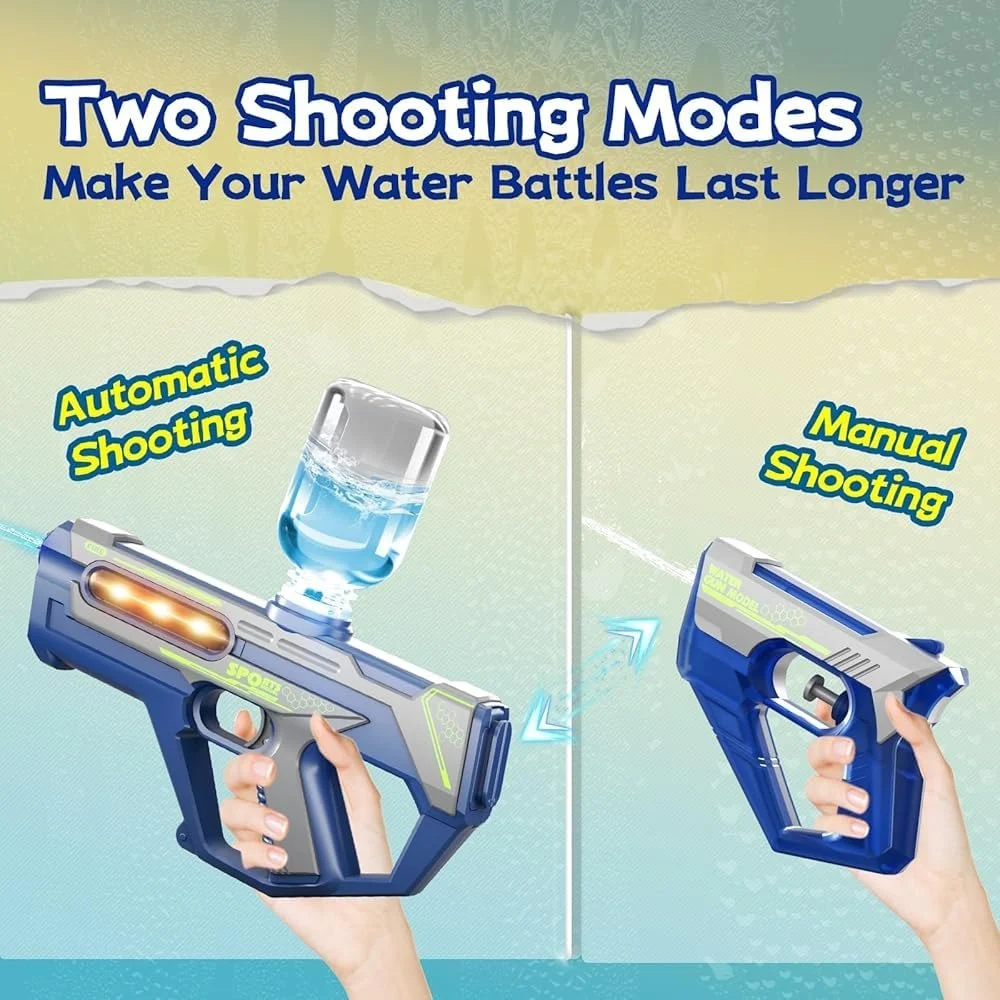 Blue Electric Holi Gun for Kids | Automatic Color Spray Water Gun | Rechargeable Holi Pichkari Toy for Boys & Girls