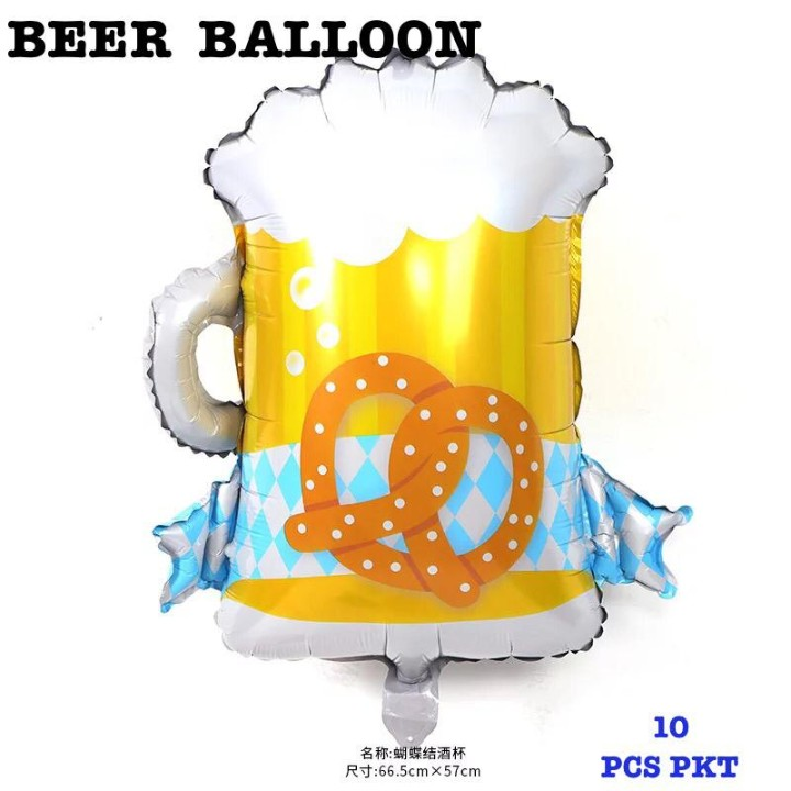 Lallafy Beer Balloon (Bulk) | Inflatable Beer Mug Party Balloon | Fun Celebration Decoration for Events & Parties